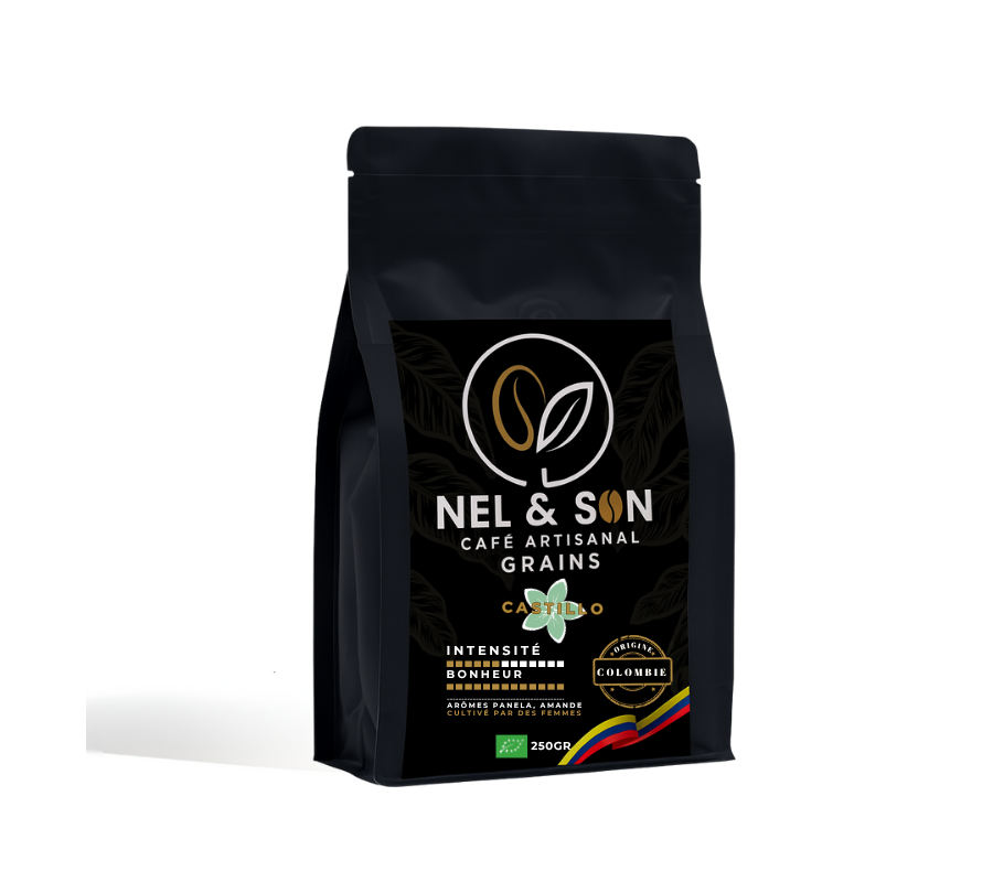 250Gr Café en Grains Bio Artisanal – Castillo – Colombie Santander–SCA 83,25 250Gr Café en Grains Bio Artisanal – Castillo – Colombie Santander–SCA 83,25