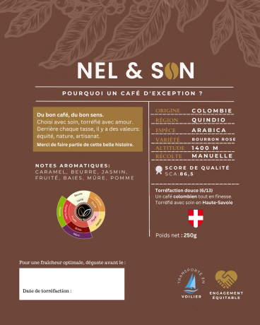 250Gr Café Moulu Filtre – Bourbon Rose – Quindío Colombie – SCA 86,5