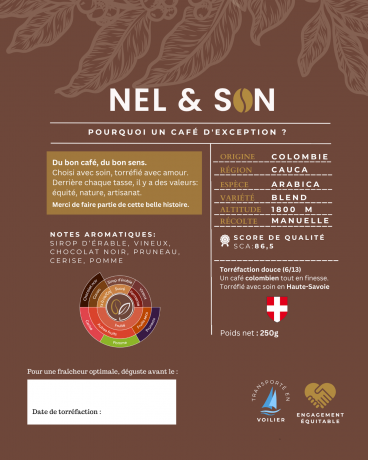 250Gr Café Moulu Filtre – Blend Colombie Cauca – SCA 86,5